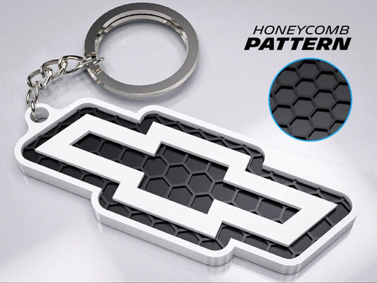 "Chevrolet Badge" 3D Printed Honeycomb Key Chain