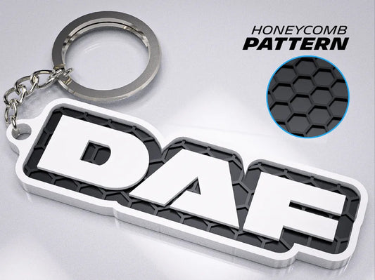 "DAF" Honeycomb 3D Printed Key Chain
