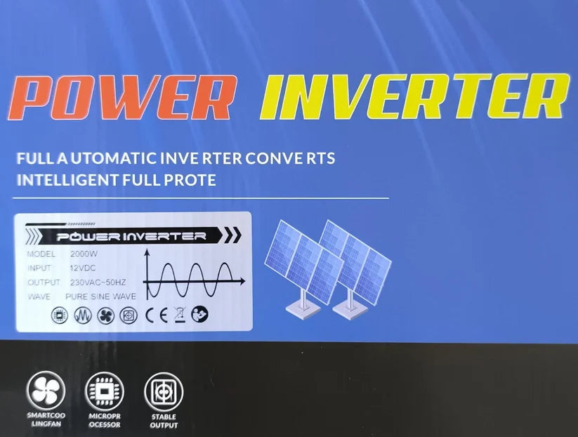 Devel 2000Watt 12v DC to 220v c Pure Sine Inverter - Clean and Stable Power for Sensitive Electronics