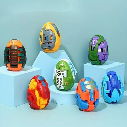 6pcs Dinosaur Transforming Robot Egg Toy Set