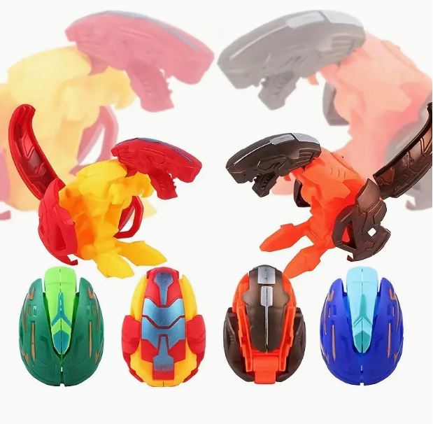 6pcs Dinosaur Transforming Robot Egg Toy Set