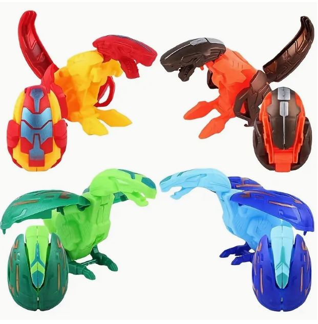 6pcs Dinosaur Transforming Robot Egg Toy Set