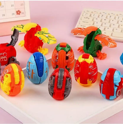 6pcs Dinosaur Transforming Robot Egg Toy Set