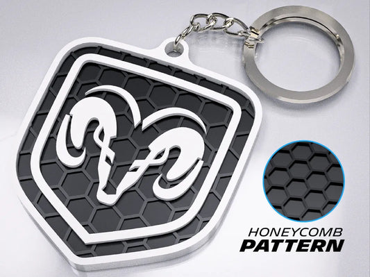 "Dodge" Honeycomb 3D Printed Key Chain