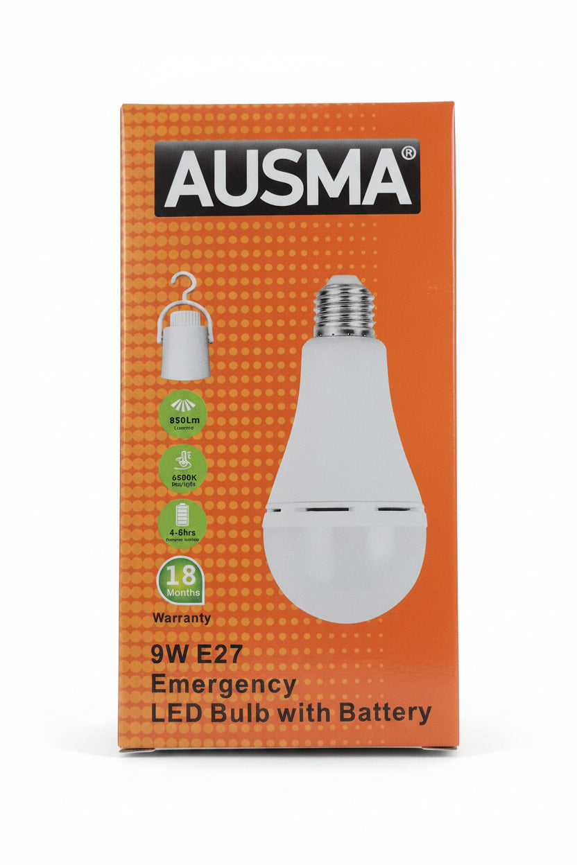 Ausma 9W E27 Emergency LED Bulb With Battery