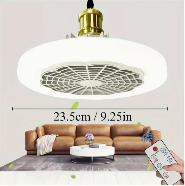 9.25-inch E27 Screw Fitting Ceiling Mounted Fan Light with Remote, Dimmable Suitable for Various Rooms, 110V-240V