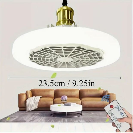 9.25-inch E27 Screw Fitting Ceiling Mounted Fan Light with Remote, Dimmable Suitable for Various Rooms, 110V-240V