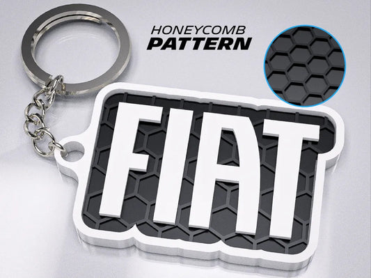 "Fiat" Honeycomb 3D Printed Key Chain