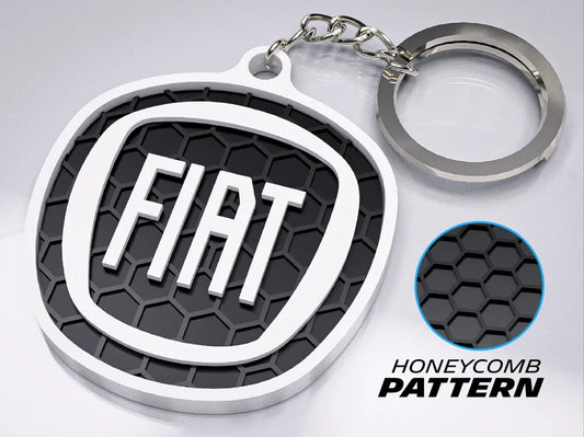 "Fiat Badge (New)" Honeycomb 3D Printed Key Chain