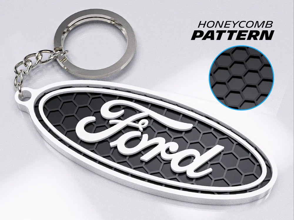 "Ford Badge" Honeycomb 3D Printed Key Chain