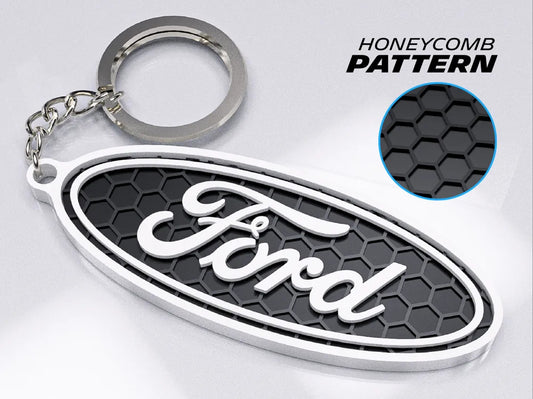 "Ford Badge" Honeycomb 3D Printed Key Chain