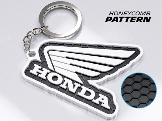 "Honda" Honeycomb 3D Printed Key Chain