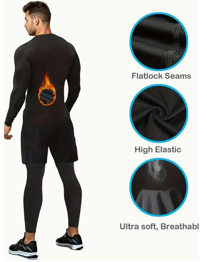 HOPLYNN Thermal Underwear Men's Moisture Wicking Baselayer Breathable Active Shirt