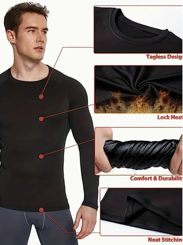 HOPLYNN Thermal Underwear Men's Moisture Wicking Baselayer Breathable Active Shirt