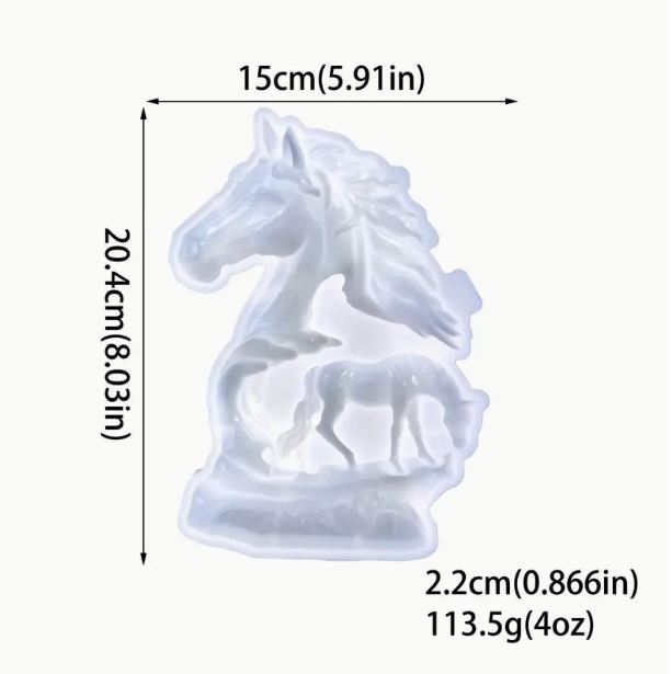 Silicon Mould 3D Horses Wall Hanging Silicone Resin Mold