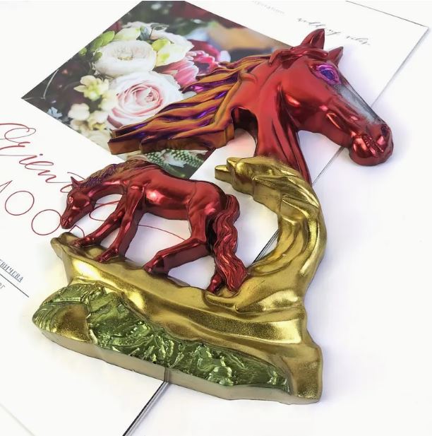 3D Horses Wall Hanging Silicone Resin Mold