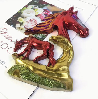 3D Horses Wall Hanging Silicone Resin Mold