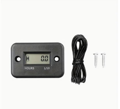 Universal Digital LCD Hour Meter - High-Visibility Water-resistant Display for Motorcycles