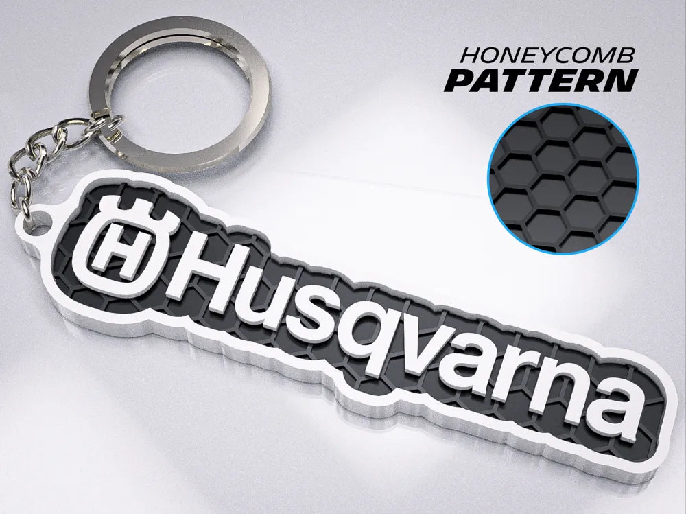 "Husqvarna" Honeycomb 3D Printed Key Chain