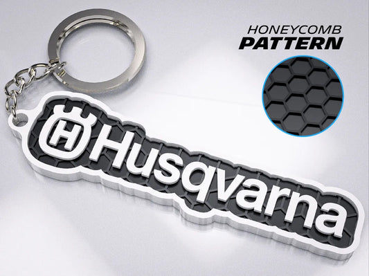 "Husqvarna" Honeycomb 3D Printed Key Chain