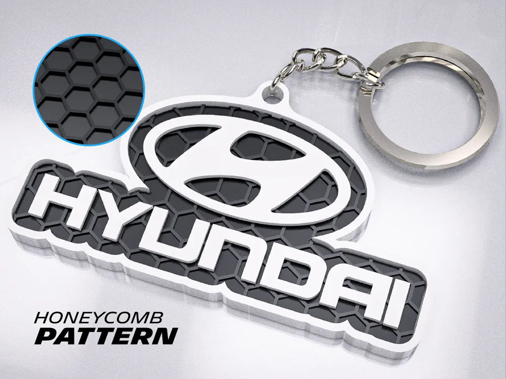 "Hyundai" Honeycomb 3D Printed Key Chain