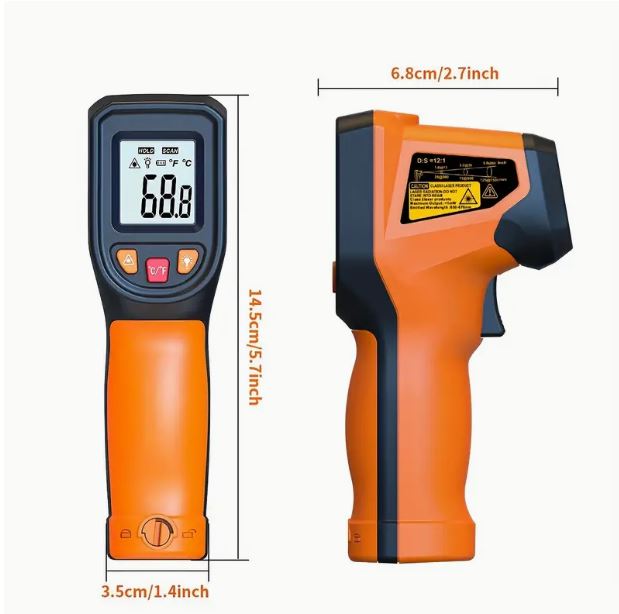 Accurate Infrared Handheld Thermometer - Instant Read, Non-Contact Surface Temp Checker