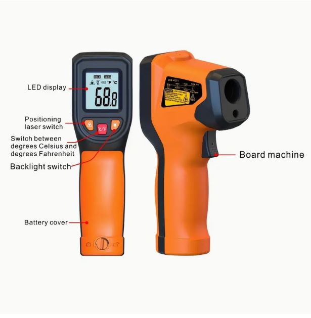 Accurate Infrared Handheld Thermometer - Instant Read, Non-Contact Surface Temp Checker