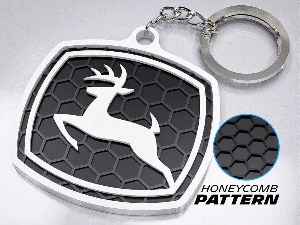 "John Deer" Honeycomb 3D Printed Key Chain