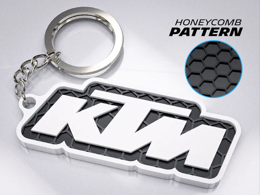 "KTM" Honeycomb 3D Printed Key Chain