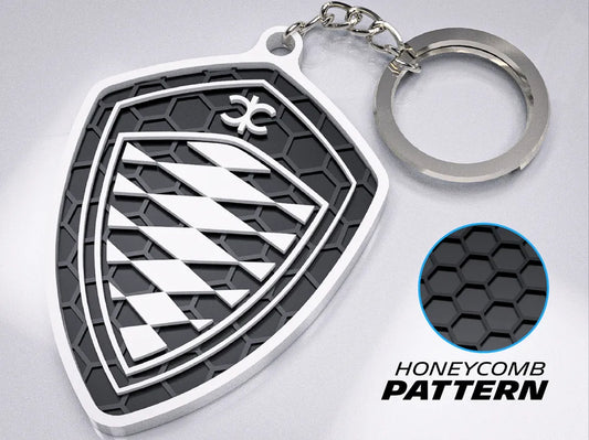 "Koenigsegg" Honeycomb 3D Printed Key Chain