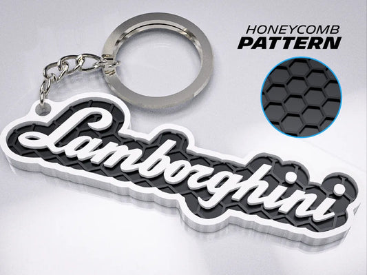 "Lamborghini" Honeycomb 3D Printed Key Chain