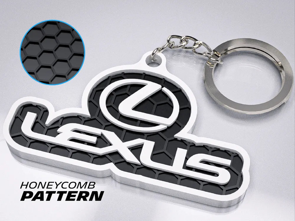 "Lexus" Honeycomb 3D Printed Key Chain