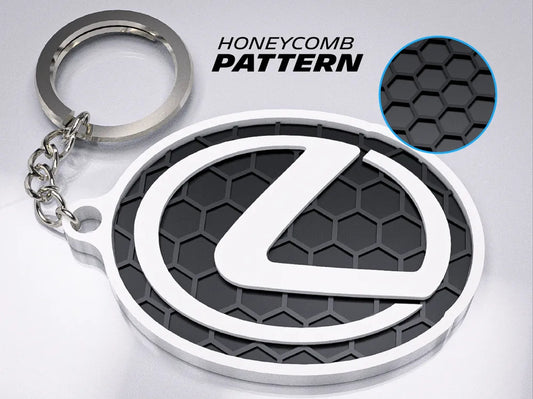 "Lexus Badge" Honeycomb 3D Printed Key Chain