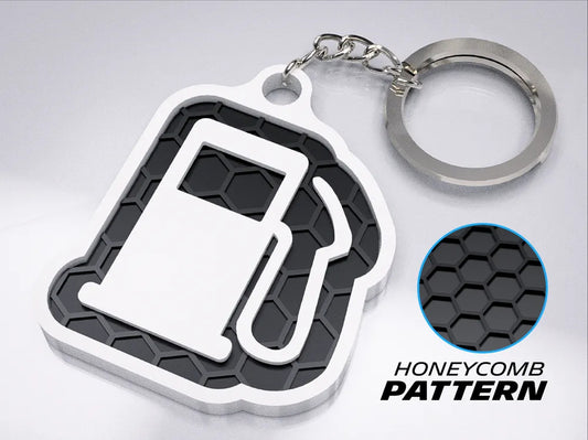 "Low Fuel Icon" Honeycomb 3D Printed Key Chain
