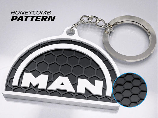 "MAN" Honeycomb 3D Printed Key Chain