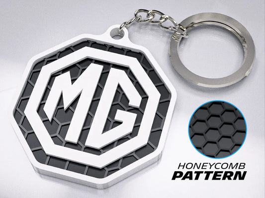 "MG" Honeycomb 3D Printed Key Chain