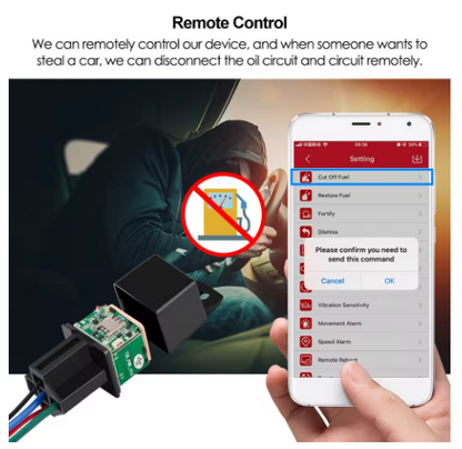 MiCODUS MV820 Relay Mini GPS Car/Motorcycle Tracker Mobile App Live Tracking