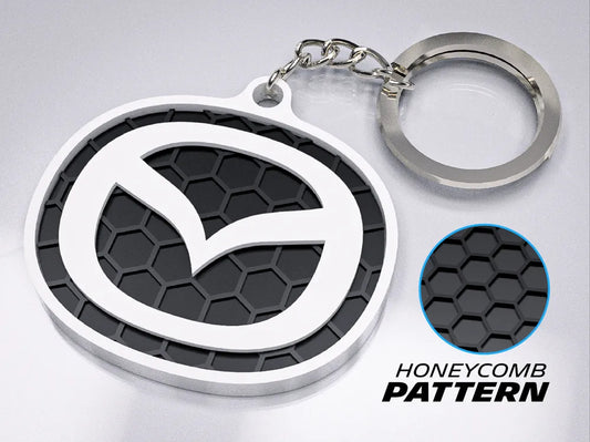 "Mazda Badge" Honeycomb 3D Printed Key Chain
