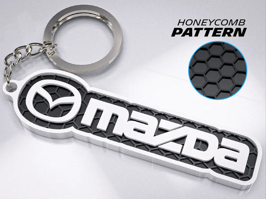 "Mazda" Honeycomb 3D Printed Key Chain