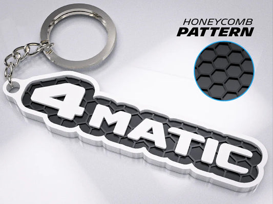 "Mercedes 4Matic" Honeycomb 3D Printed Key Chain