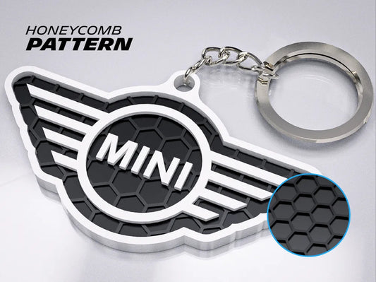 "Mini Cooper" Honeycomb 3D Printed Key Chain