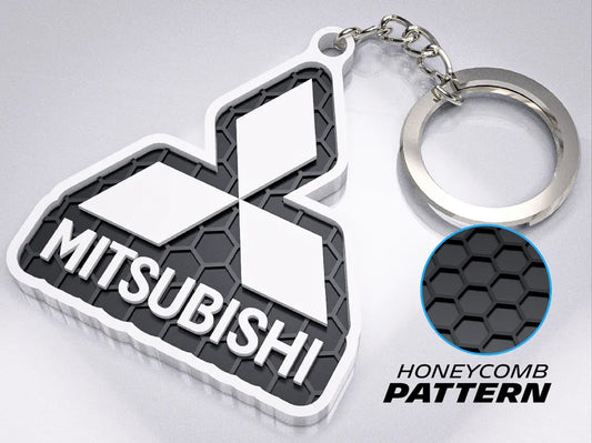 "Mitsubishi" Honeycomb 3D Printed Key Chain