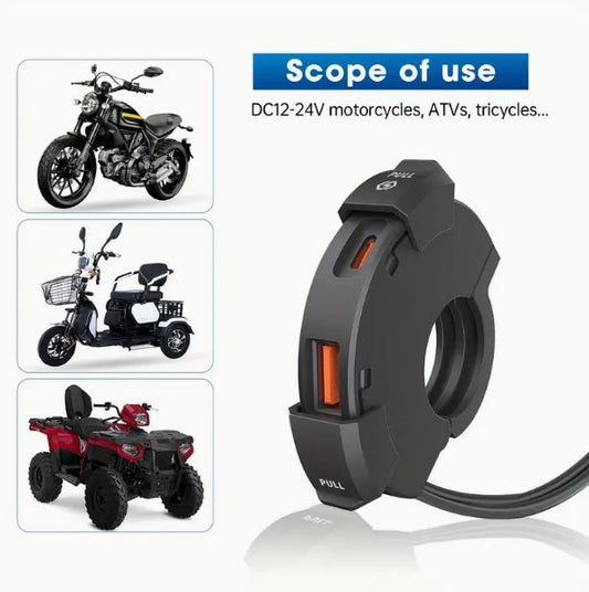 12V-24V Dual USB Qualcomm Fast Motorcycle Charger