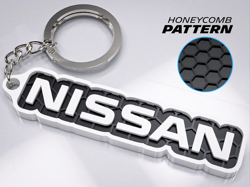 "Nissan" Honeycomb 3D Printed Key Chain