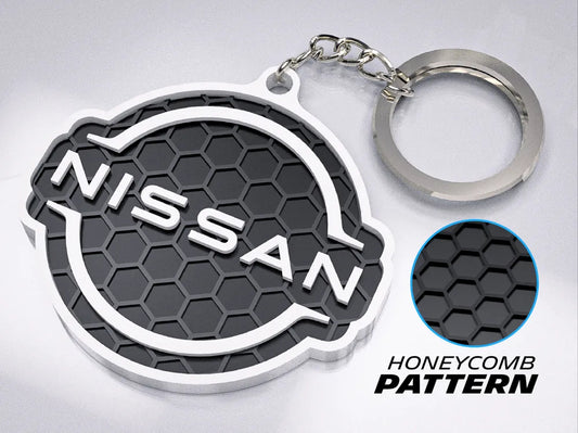 "Nissan Badge" Honeycomb 3D Printed Key Chain