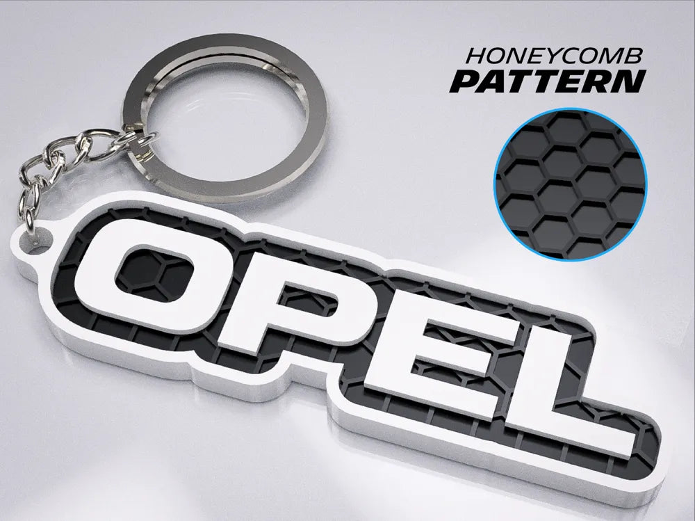 "Opel" Honeycomb 3D Printed Key Chain