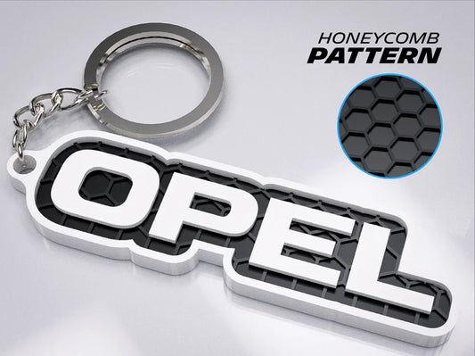 "Opel" Honeycomb 3D Printed Key Chain