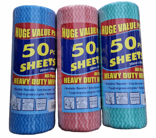 Heavy Duty Wipes (50 Sheets)