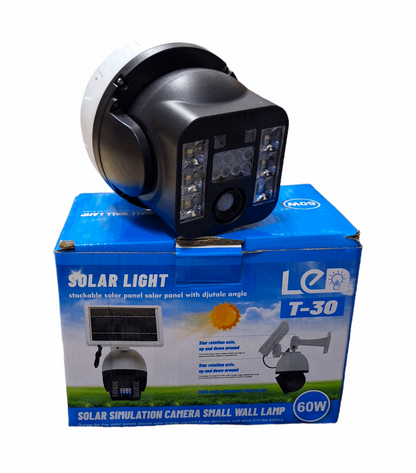 60w IP Camera Look alike LED Solar Charged Flood Light with Solar Panel