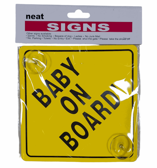 Baby on Board Sign With Suction Cups